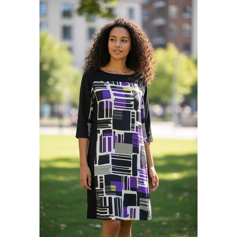 Banana Republic Women's M Purple Geometric Sheath Dress‎ Career Cocktail
